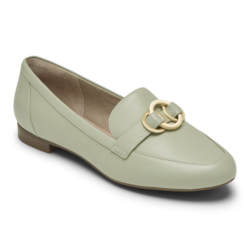 Rockport Womens Loafers Olive - Total Motion Tavia Ring - UK 824-VLFNCD